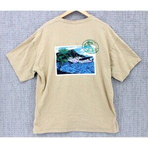Big Kahuna Shirt Mens XL Beige Short Sleeve Vintage Hawaii Airplane Island Rare